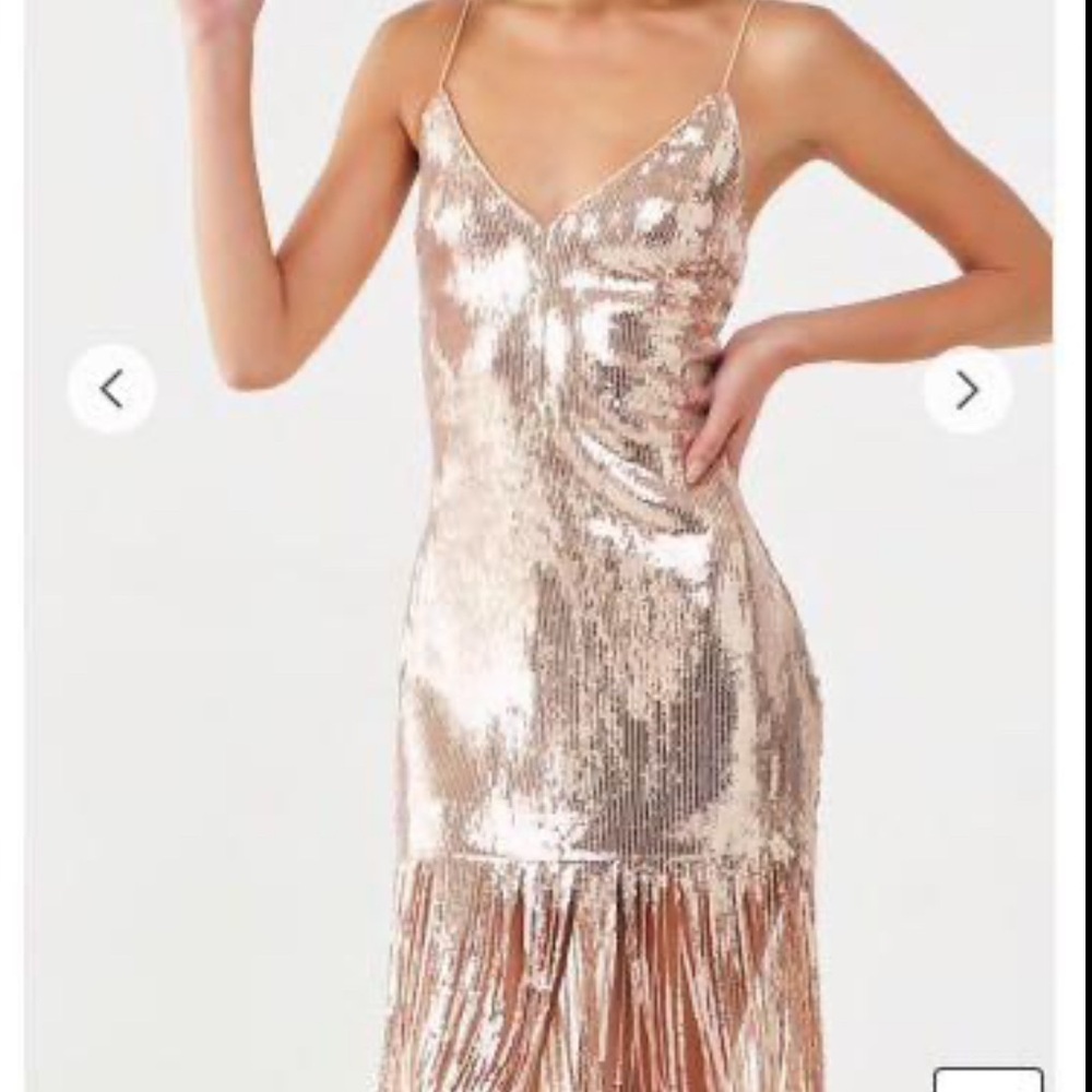 NWT Rose gold sequin flapper dress